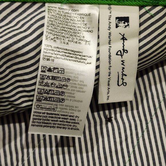 Tommy Hilfiger x Andy Warhol Lobster Bermuda Shorts Men's 36 Galvanic Green NWT - Picture 10 of 11